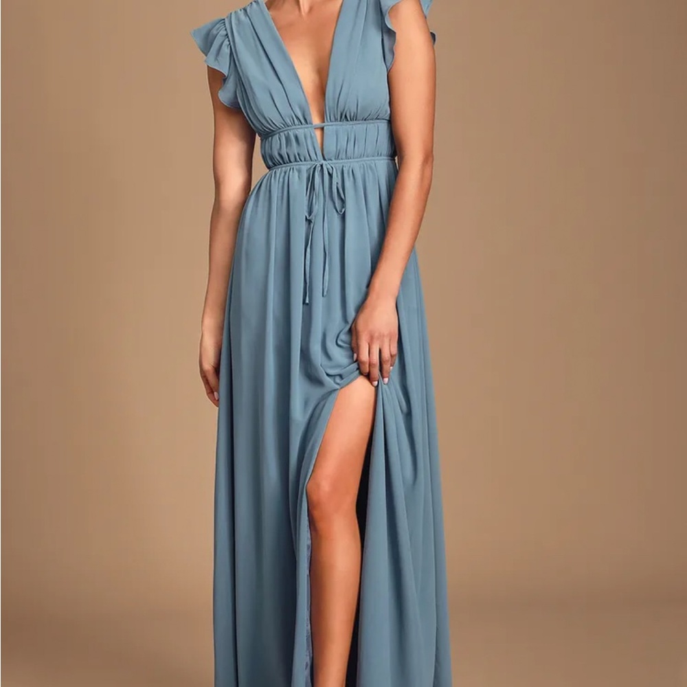 Lulus Dusty Blue Maxi Dress